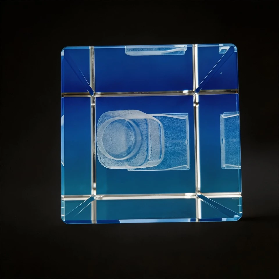 3D Engraved Crystal Scroll Recognition Award best