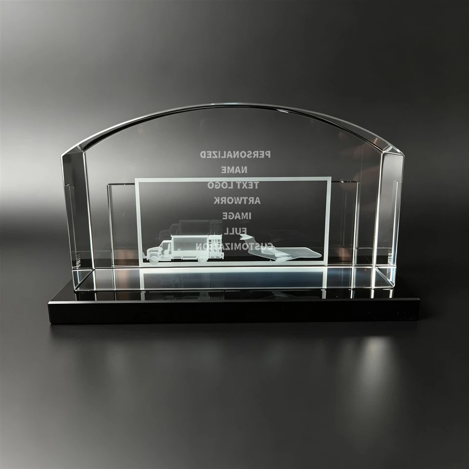 Custom Arch Crystal Glass Desk Trophy high quality