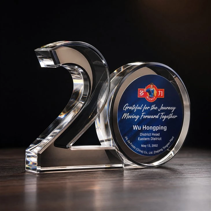 Custom Year Crystal Recognition Award