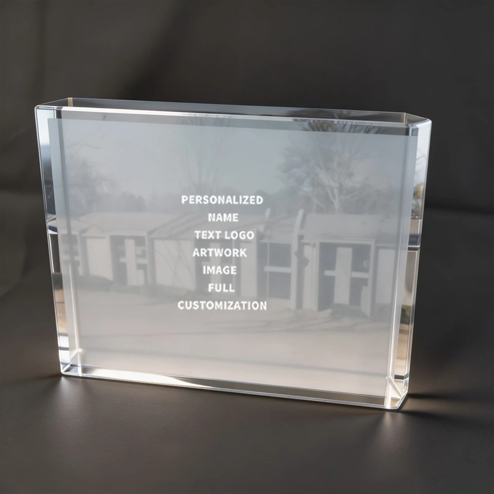 Rectangle Clear Custom Crystal Award Plaque suppliers