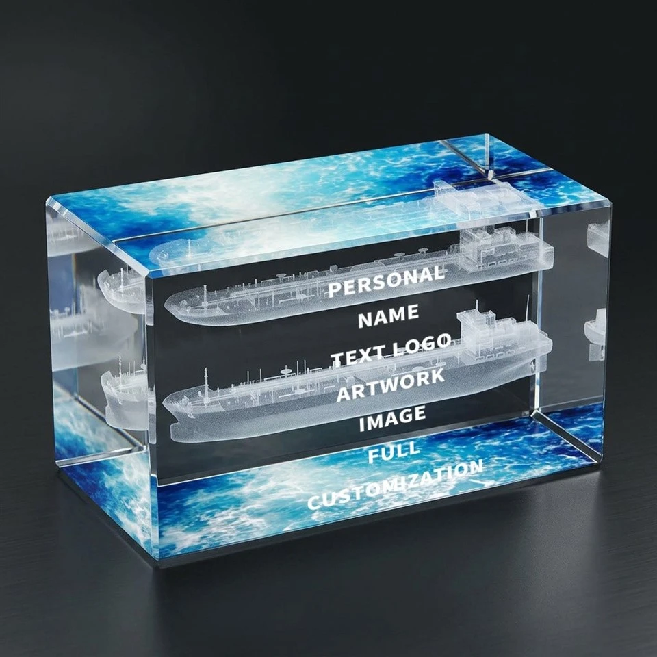 Ship 3D Engraved Crystal Block Award Trophy suppliers