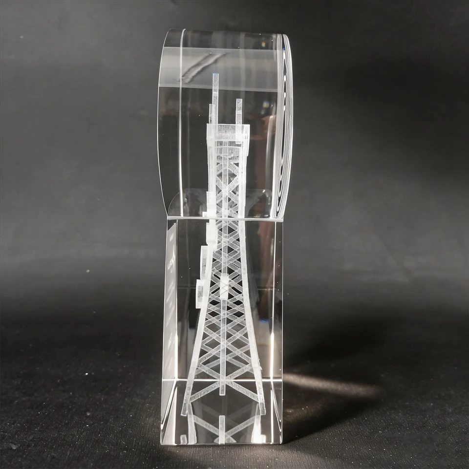 Signal Tower 3D Engraved Circular Crystal Trophy best
